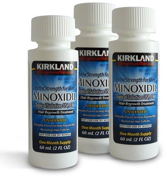 3 frascos de Minoxidil Kirkland en $125.000